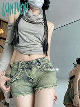 Lunivop Women’s Low Waist Distressed Denim Ultrashort Shorts Summer New Young Girl Slim Fit Mini